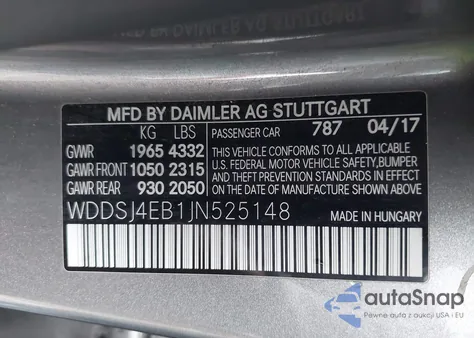 2018 Mercedes-Benz Cla 250 из США, поврежденный, VIN WDDSJ4EB1JN525148